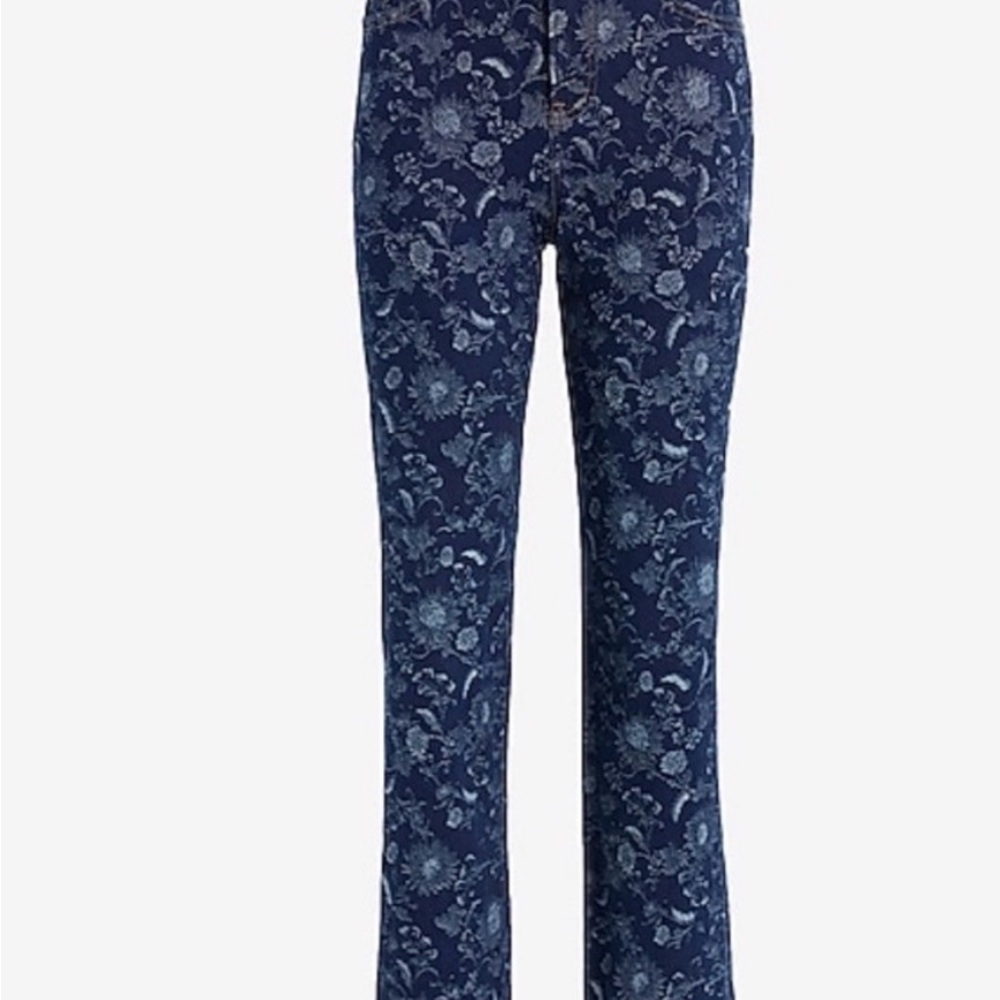 Express Floral Blue Women's Jeans 8S